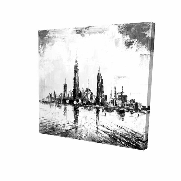 Begin Home Decor 16 x 16 in. Abstract & Texturized Mono City-Print on Canvas 2080-1616-CI213-1